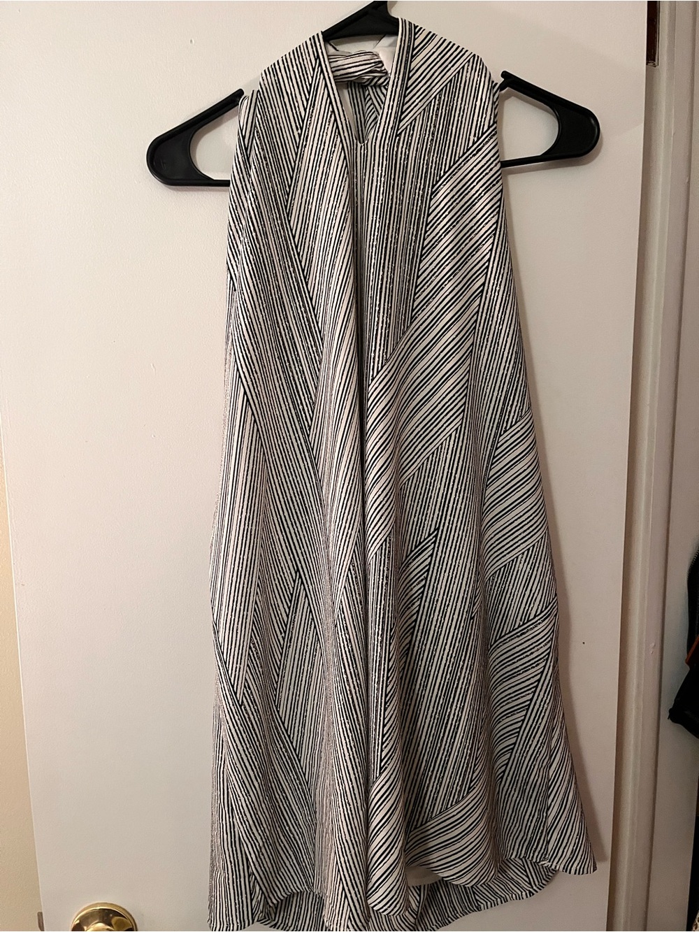 Boutique Black and White A-Line Midi Dress